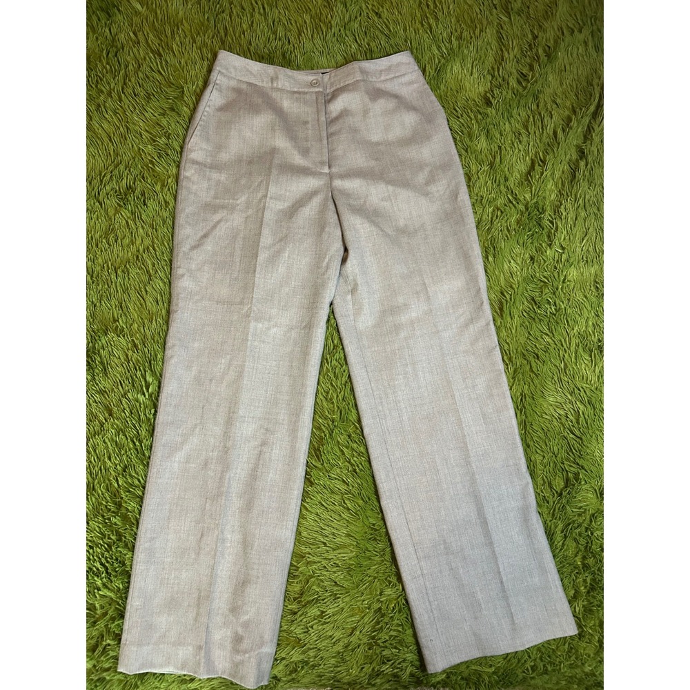 J.G. Hook Pants Women 10 Gray Wool Trousers Classic High Waisted Wide Leg Lined